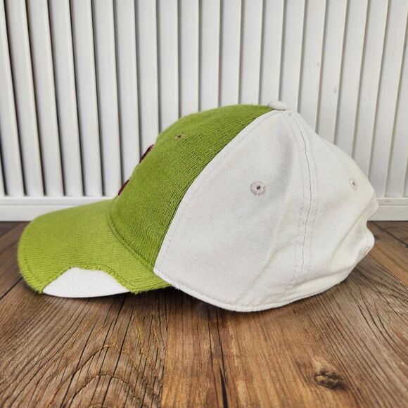 Cabela's Collegiate Varsity "C" Strapback Hat Cap Green Terry Cloth Distressed - Picture 6 of 11